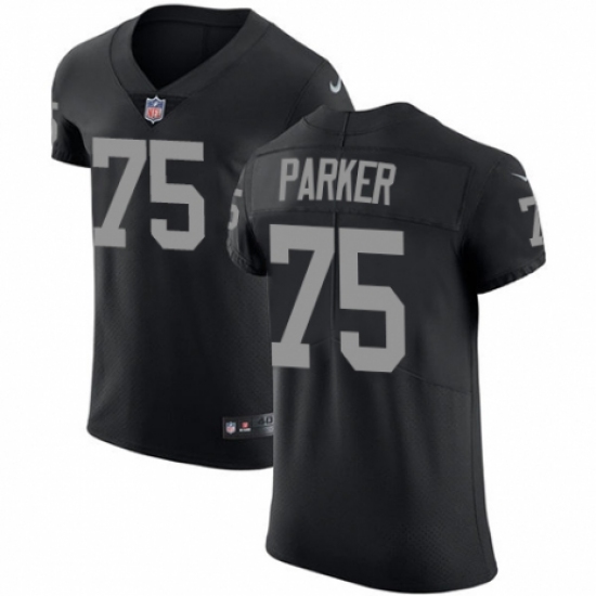 Men's Nike Oakland Raiders 75 Brandon Parker Black Team Color Vapor Untouchable Elite Player NFL Jersey