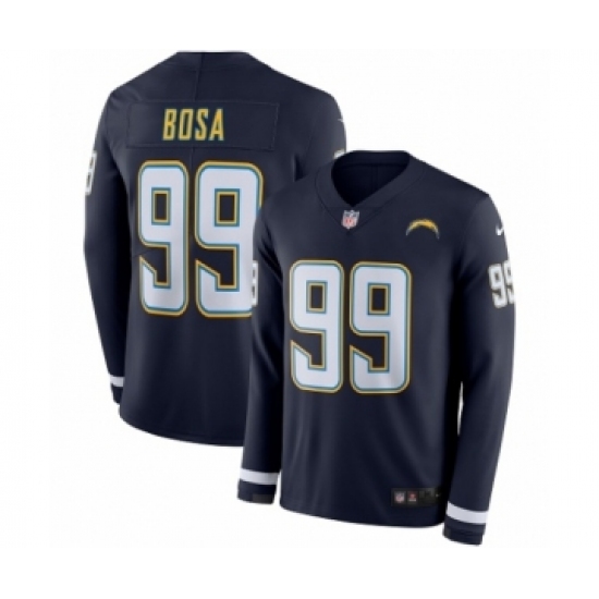 Youth Nike Los Angeles Chargers 99 Joey Bosa Limited Navy Blue Therma Long Sleeve NFL Jersey