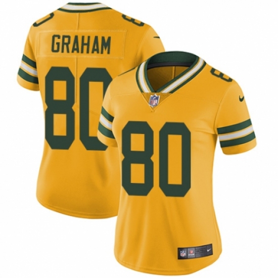 Women's Nike Green Bay Packers 80 Jimmy Graham Limited Gold Rush Vapor Untouchable NFL Jersey
