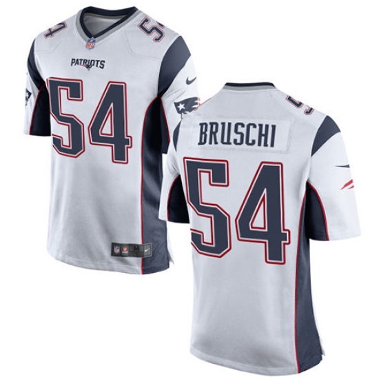 Men's Nike New England Patriots 54 Tedy Bruschi Game White NFL Jersey