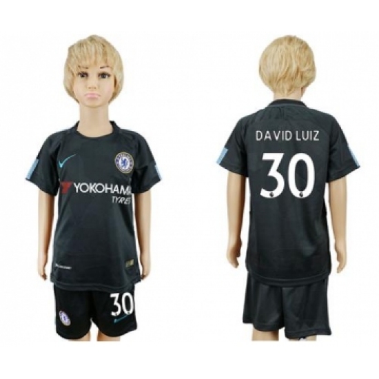 Chelsea 30 David Luiz Sec Away Kid Soccer Club Jersey