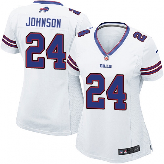 Women's Nike Buffalo Bills 24 Leonard Johnson Game White NFL Jersey