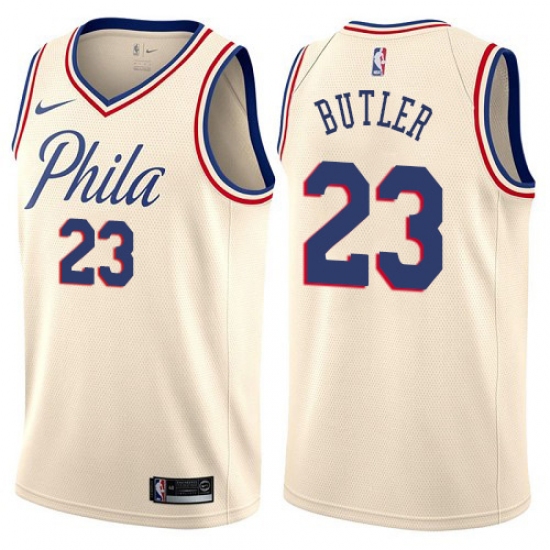 Youth Nike Philadelphia 76ers 23 Jimmy Butler Swingman Cream NBA Jersey - City Edition