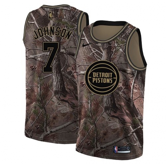 Men's Nike Detroit Pistons 7 Stanley Johnson Swingman Camo Realtree Collection NBA Jersey