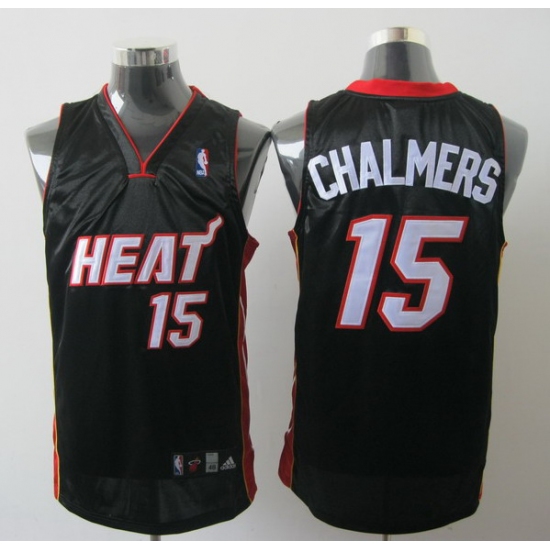 Heat 15 Mario Chalmers Black Stitched NBA Jersey