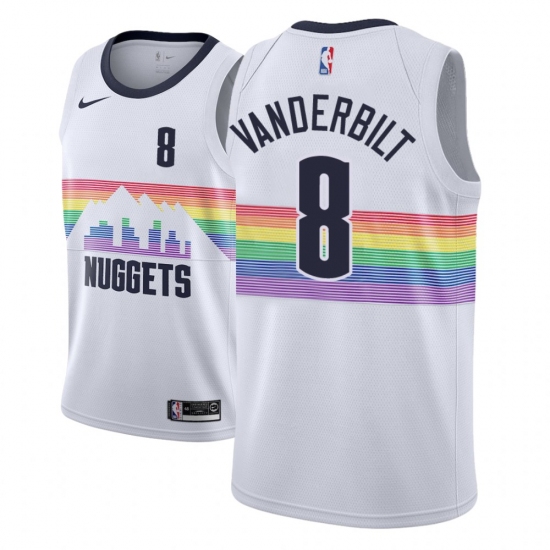 Men NBA 2018-19 Denver Nuggets 8 Jarred Vanderbilt City Edition White Jersey