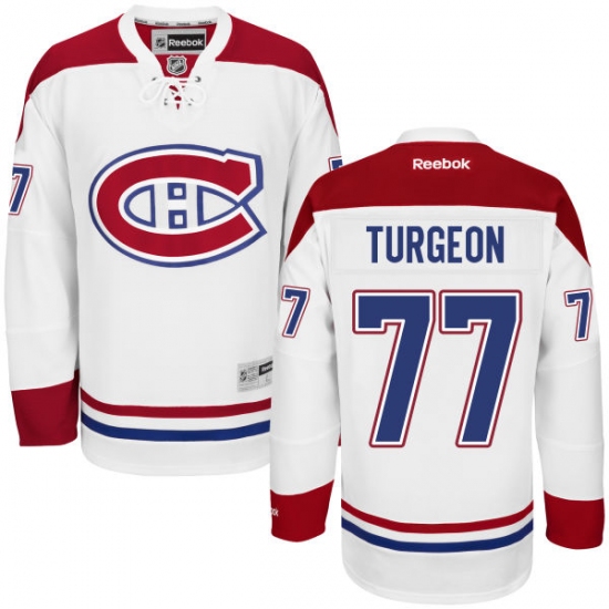Men's Reebok Montreal Canadiens 77 Pierre Turgeon Authentic White Away NHL Jersey