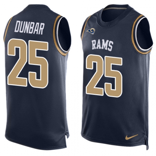 Men's Nike Los Angeles Rams 25 Lance Dunbar Limited Navy Blue Player Name & Number Tank Top NFL Jersey