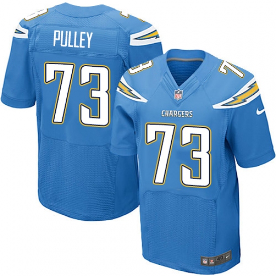 Men's Nike Los Angeles Chargers 73 Spencer Pulley Elite Electric Blue Alternate NFL Jersey