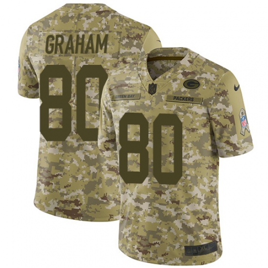 Youth Nike Green Bay Packers 80 Jimmy Graham Limited Camo 2018 Salute to Service NFL Jersey
