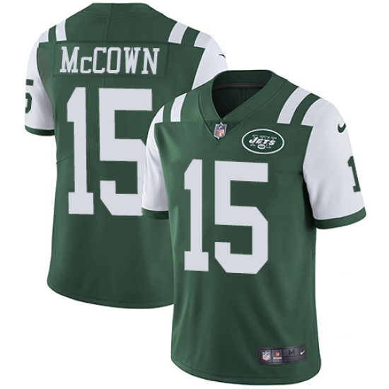 Men's Nike New York Jets 15 Josh McCown Green Team Color Vapor Untouchable Limited Player NFL Jersey