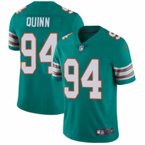 Men's Nike Miami Dolphins 94 Robert Quinn Aqua Green Alternate Vapor Untouchable Limited Player NFL Jersey