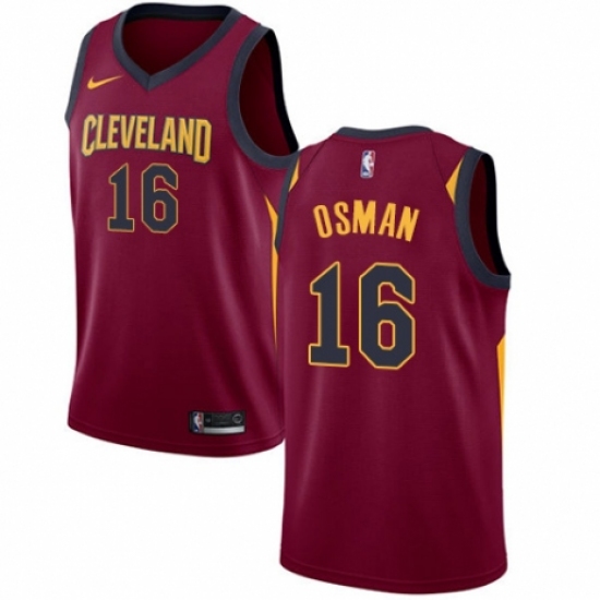 Men's Nike Cleveland Cavaliers 16 Cedi Osman Swingman Maroon NBA Jersey - Icon Edition