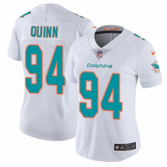 Women's Nike Miami Dolphins 94 Robert Quinn White Vapor Untouchable Elite Player NFL Jersey
