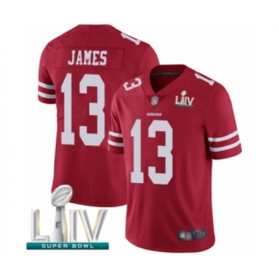 Men's San Francisco 49ers 13 Richie James Red Team Color Vapor Untouchable Limited Player Super Bowl LIV Bound Football Jersey