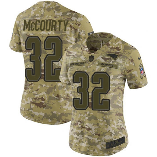 Women's Nike New England Patriots 32 Devin McCourty Limited Camo 2018 Salute to Service NFL Jersey