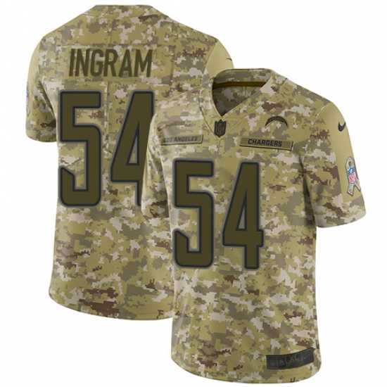 Men's Nike Los Angeles Chargers 54 Melvin Ingram Limited Camo 2018 Salute to Service NFL Jersey
