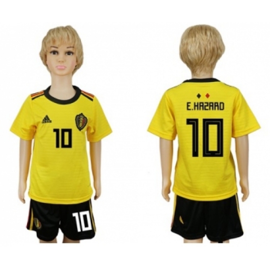 Belgium 10 E.Hazard Away Kid Soccer Country Jersey