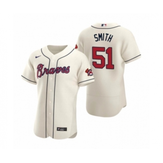 Men's Atlanta Braves 51 Will Smith Nike Cream Authentic 2020 Alternate Jersey