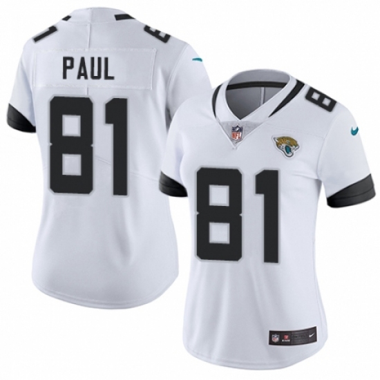 Women's Nike Jacksonville Jaguars 81 Niles Paul White Vapor Untouchable Elite Player NFL Jersey