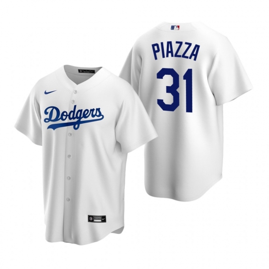 Men's Nike Los Angeles Dodgers 31 Mike Piazza White Home Stitched Baseball Jersey