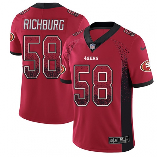 Men's Nike San Francisco 49ers 58 Weston Richburg Limited Red Rush Drift Fashion NFL Jersey