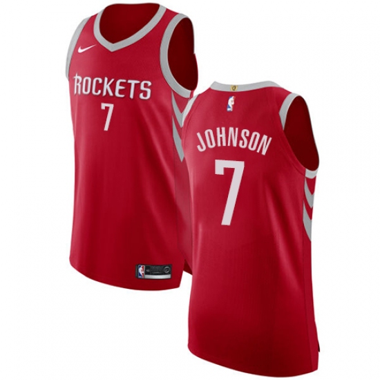 Men's Nike Houston Rockets 7 Joe Johnson Authentic Red NBA Jersey - Icon Edition