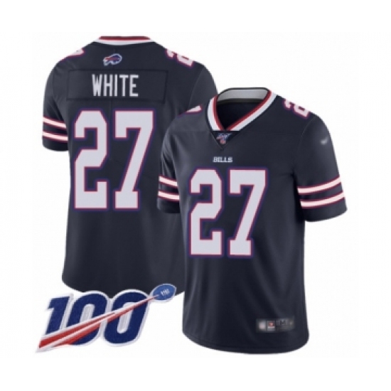 Men's Buffalo Bills 27 Tre'Davious White Limited Navy Blue Inverted Legend 100th Season Football Jersey