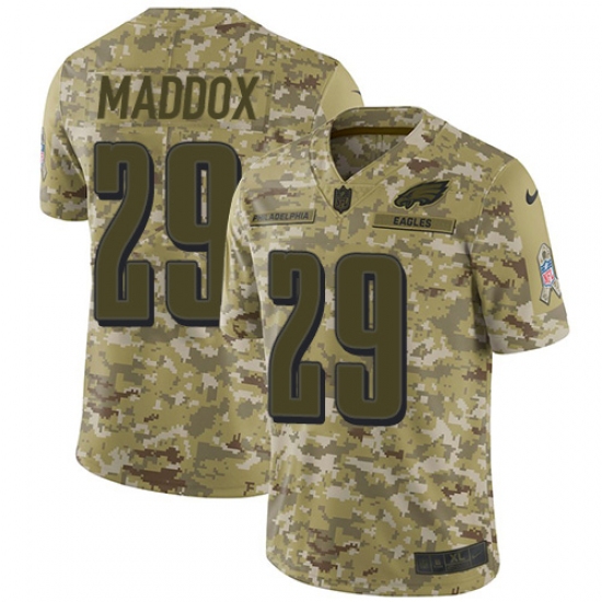 Men's Nike Philadelphia Eagles 29 Avonte Maddox Limited Camo 2018 Salute to Service NFL Jersey