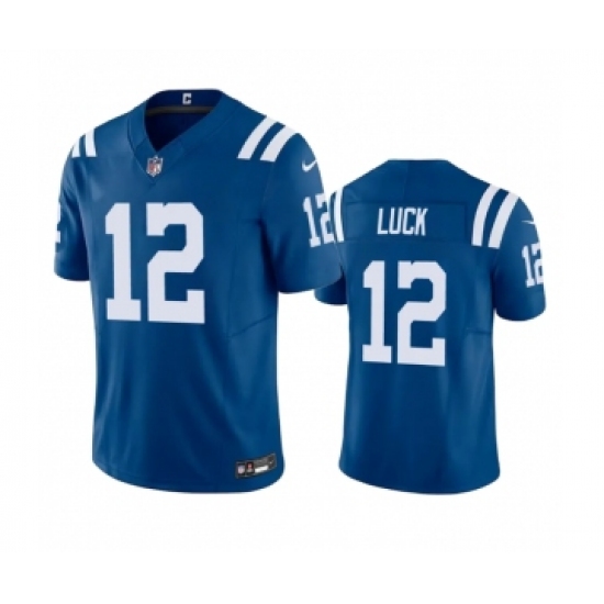 Men's Indianapolis Colts 12 Andrew Luck Blue 2023 F.U.S.E Vapor Untouchable Stitched Football Jersey