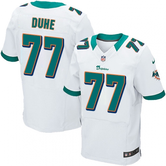 Men's Nike Miami Dolphins 77 Adam Joseph Duhe Elite White NFL Jersey