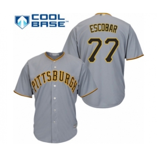 Youth Pittsburgh Pirates 77 Luis Escobar Authentic Grey Road Cool Base Baseball Player Jersey