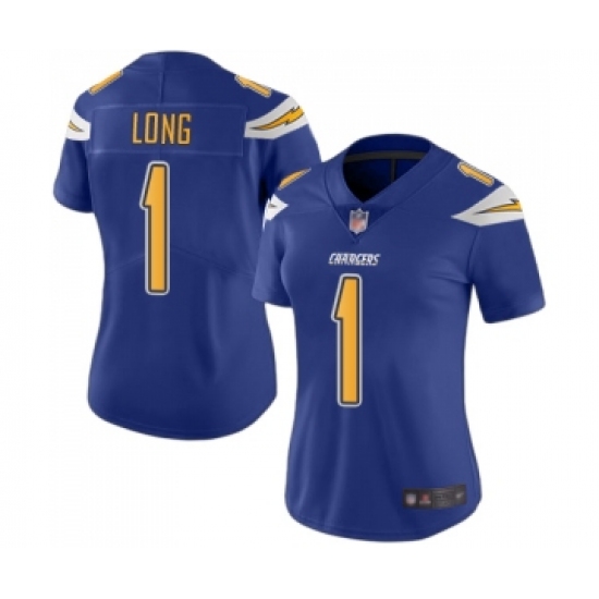 Women's Los Angeles Chargers 1 Ty Long Limited Electric Blue Rush Vapor Untouchable Football Jersey