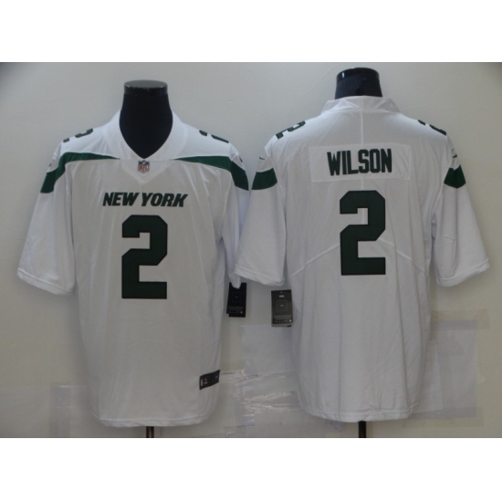 Men's New York Jets 2 Zach Wilson Nike Gotham White 2021 Draft First Round Pick Leopard Jersey