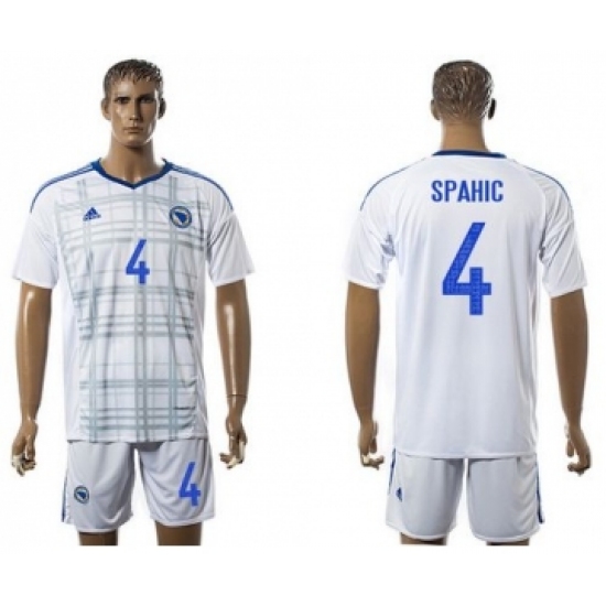 Bosnia Herzegovina 4 Spahic Away Soccer Country Jersey