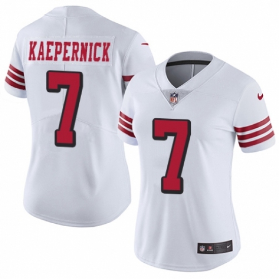 Women's Nike San Francisco 49ers 7 Colin Kaepernick Limited White Rush Vapor Untouchable NFL Jersey
