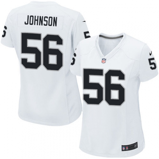 Women's Nike Oakland Raiders 56 Derrick Johnson Game White NFL Jersey