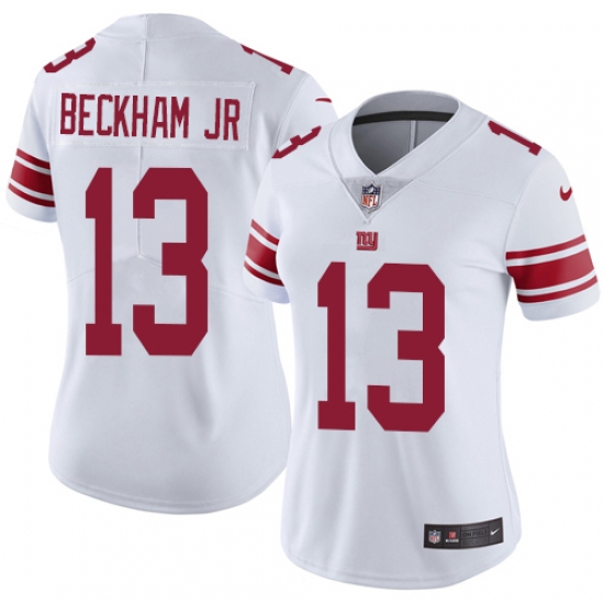 Women's Nike New York Giants 13 Odell Beckham Jr White Vapor Untouchable Limited Player NFL Jersey