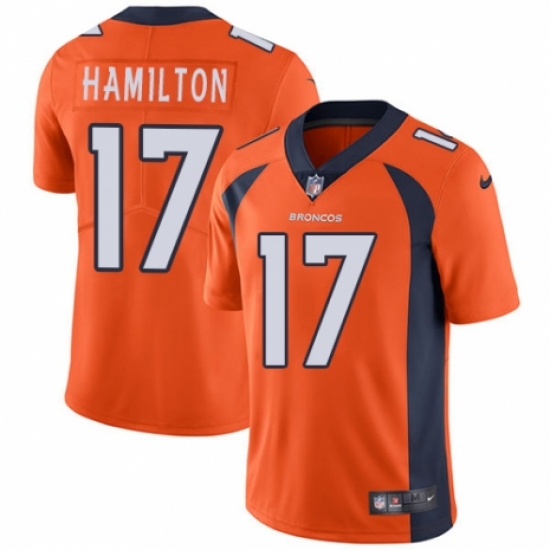 Youth Nike Denver Broncos 17 DaeSean Hamilton Orange Team Color Vapor Untouchable Elite Player NFL Jersey