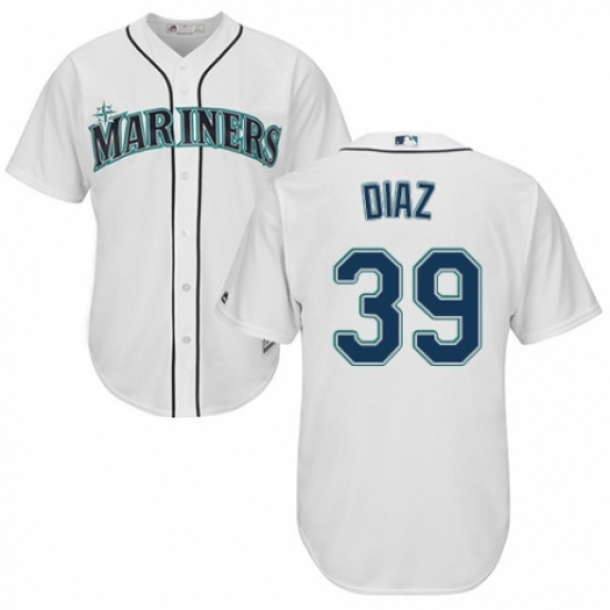 Youth Majestic Seattle Mariners 39 Edwin Diaz Authentic White Home Cool Base MLB Jersey
