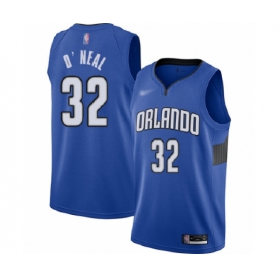 Men's Orlando Magic 32 Shaquille O'Neal Authentic Blue Finished Basketball Jersey - Statement Edition