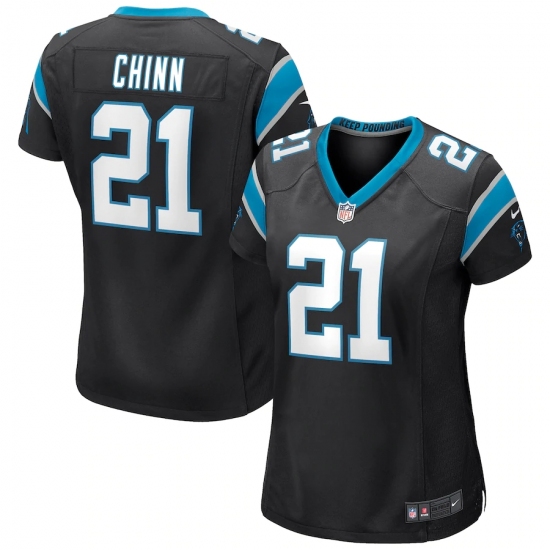 Women's Carolina Panthers 21 Jeremy Chinn Nike Black Game Jersey