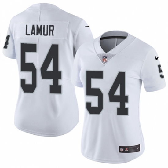 Women's Nike Oakland Raiders 54 Emmanuel Lamur White Vapor Untouchable Elite Player NFL Jersey
