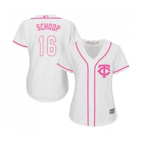 Women's Minnesota Twins 16 Jonathan Schoop Replica White Fashion Cool Base Baseball Jersey