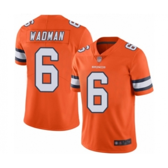 Youth Denver Broncos 6 Colby Wadman Limited Orange Rush Vapor Untouchable Football Jersey