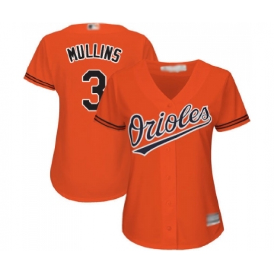 Women's Baltimore Orioles 3 Cedric Mullins Replica Orange Alternate Cool Base Baseball Jersey