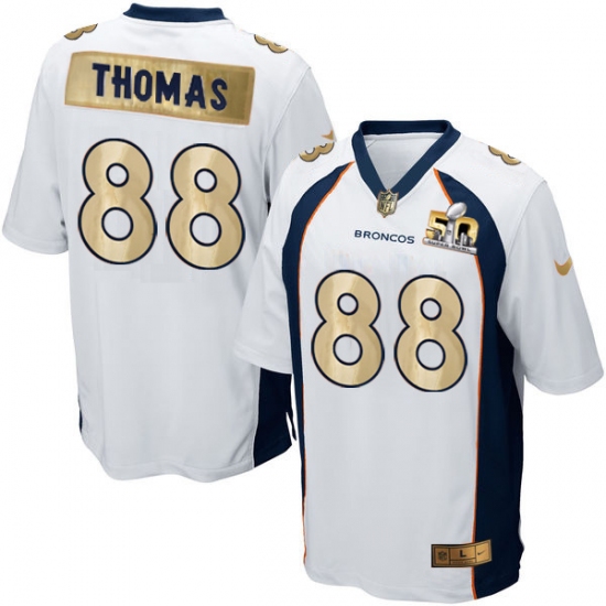 Men's Nike Denver Broncos 88 Demaryius Thomas Game White Super Bowl 50 Collection NFL Jersey