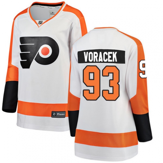 Women's Philadelphia Flyers 93 Jakub Voracek Fanatics Branded White Away Breakaway NHL Jersey