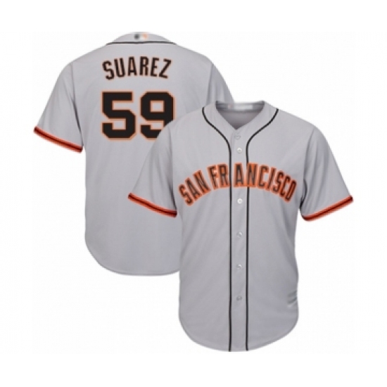 Youth San Francisco Giants 59 Andrew Suarez Authentic Grey Road Cool Base Baseball Player Jersey