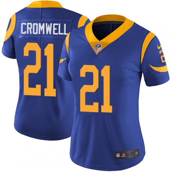 Women's Nike Los Angeles Rams 21 Nolan Cromwell Royal Blue Alternate Vapor Untouchable Limited Player NFL Jersey